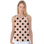 Polka Dots - Black on Apricot Orange Women s Basketball Tank Top