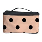 Polka Dots - Black on Apricot Orange Cosmetic Storage Case