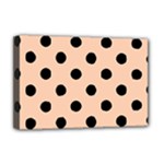 Polka Dots - Black on Apricot Orange Deluxe Canvas 18  x 12  (Stretched)