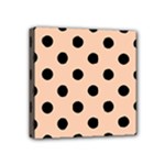 Polka Dots - Black on Apricot Orange Mini Canvas 4  x 4  (Stretched)