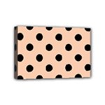 Polka Dots - Black on Apricot Orange Mini Canvas 6  x 4  (Stretched)
