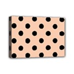 Polka Dots - Black on Apricot Orange Mini Canvas 7  x 5  (Stretched)
