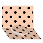 Polka Dots - Black on Apricot Orange Circle Bottom 3D Greeting Card (7x5)