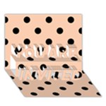 Polka Dots - Black on Apricot Orange YOU ARE INVITED 3D Greeting Card (7x5)