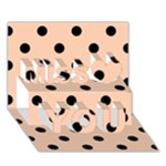 Polka Dots - Black on Apricot Orange Miss You 3D Greeting Card (7x5)