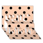 Polka Dots - Black on Apricot Orange You Did It 3D Greeting Card (7x5)