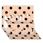 Polka Dots - Black on Apricot Orange You Rock 3D Greeting Card (7x5)