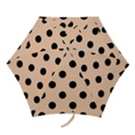 Polka Dots - Black on Apricot Orange Mini Umbrella