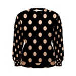 Polka Dots - Apricot Orange on Black Women s Sweatshirt