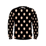 Polka Dots - Apricot Orange on Black Kid s Sweatshirt