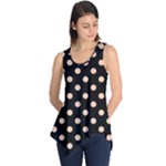 Polka Dots - Apricot Orange on Black Sleeveless Tunic