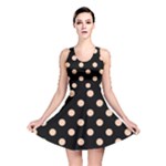 Polka Dots - Apricot Orange on Black Reversible Skater Dress