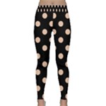 Polka Dots - Apricot Orange on Black Yoga Leggings