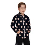 Polka Dots - Apricot Orange on Black Wind Breaker (Kids)