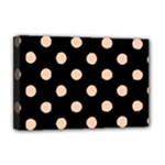 Polka Dots - Apricot Orange on Black Deluxe Canvas 18  x 12  (Stretched)