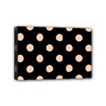 Polka Dots - Apricot Orange on Black Mini Canvas 6  x 4  (Stretched)