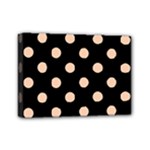 Polka Dots - Apricot Orange on Black Mini Canvas 7  x 5  (Stretched)