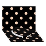Polka Dots - Apricot Orange on Black Circle Bottom 3D Greeting Card (7x5)