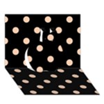 Polka Dots - Apricot Orange on Black Apple 3D Greeting Card (7x5)