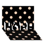 Polka Dots - Apricot Orange on Black HOPE 3D Greeting Card (7x5)