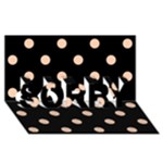Polka Dots - Apricot Orange on Black SORRY 3D Greeting Card (8x4)