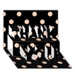Polka Dots - Apricot Orange on Black THANK YOU 3D Greeting Card (7x5)