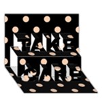 Polka Dots - Apricot Orange on Black TAKE CARE 3D Greeting Card (7x5)