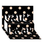 Polka Dots - Apricot Orange on Black You Rock 3D Greeting Card (7x5)