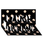 Polka Dots - Apricot Orange on Black Laugh Live Love 3D Greeting Card (8x4)