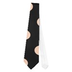 Polka Dots - Apricot Orange on Black Necktie (One Side)