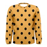 Polka Dots - Black on Pastel Orange Men s Long Sleeve T-shirt