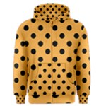 Polka Dots - Black on Pastel Orange Men s Zipper Hoodie