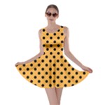 Polka Dots - Black on Pastel Orange Skater Dress