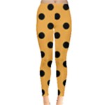 Polka Dots - Black on Pastel Orange Women s Leggings