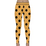 Polka Dots - Black on Pastel Orange Yoga Leggings