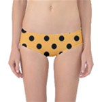 Polka Dots - Black on Pastel Orange Classic Bikini Bottoms