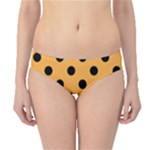 Polka Dots - Black on Pastel Orange Hipster Bikini Bottoms