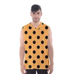 Polka Dots - Black on Pastel Orange Men s Basketball Tank Top