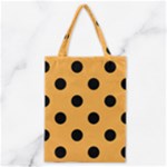 Polka Dots - Black on Pastel Orange Classic Tote Bag