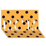 Polka Dots - Black on Pastel Orange MOM 3D Greeting Card (8x4)