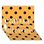 Polka Dots - Black on Pastel Orange YOU ARE INVITED 3D Greeting Card (7x5)