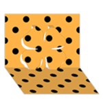 Polka Dots - Black on Pastel Orange Clover 3D Greeting Card (7x5)