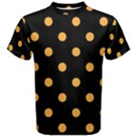 Polka Dots - Pastel Orange on Black Men s Cotton Tee