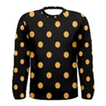 Polka Dots - Pastel Orange on Black Men s Long Sleeve T-shirt