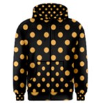 Polka Dots - Pastel Orange on Black Men s Zipper Hoodie