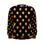 Polka Dots - Pastel Orange on Black Women s Sweatshirt