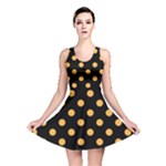 Polka Dots - Pastel Orange on Black Reversible Skater Dress