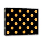 Polka Dots - Pastel Orange on Black Deluxe Canvas 14  x 11  (Stretched)