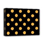Polka Dots - Pastel Orange on Black Deluxe Canvas 16  x 12  (Stretched)