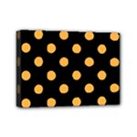 Polka Dots - Pastel Orange on Black Mini Canvas 7  x 5  (Stretched)